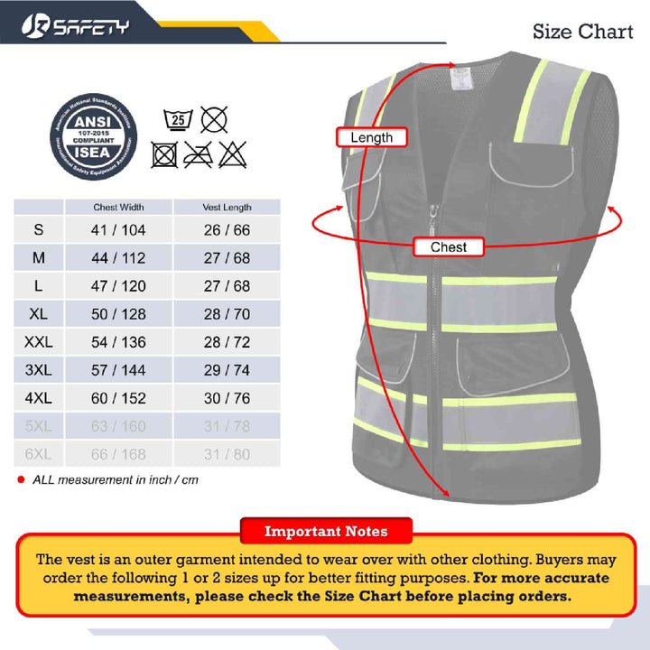 JKSafety 9 Pockets Women Mesh Two-Tone Hi-Vis Reflective Safety Vest (JK168-EV)