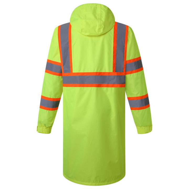 JKSafety Hi-Vis Reflective Safety Rain Gear, Waterproof Long Rain Jacket (JKR119-C3)