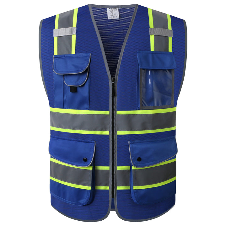 JKSafety 9 Pockets Mesh Two-Tone Hi-Vis Reflective Safety Vest (JK100-EV)