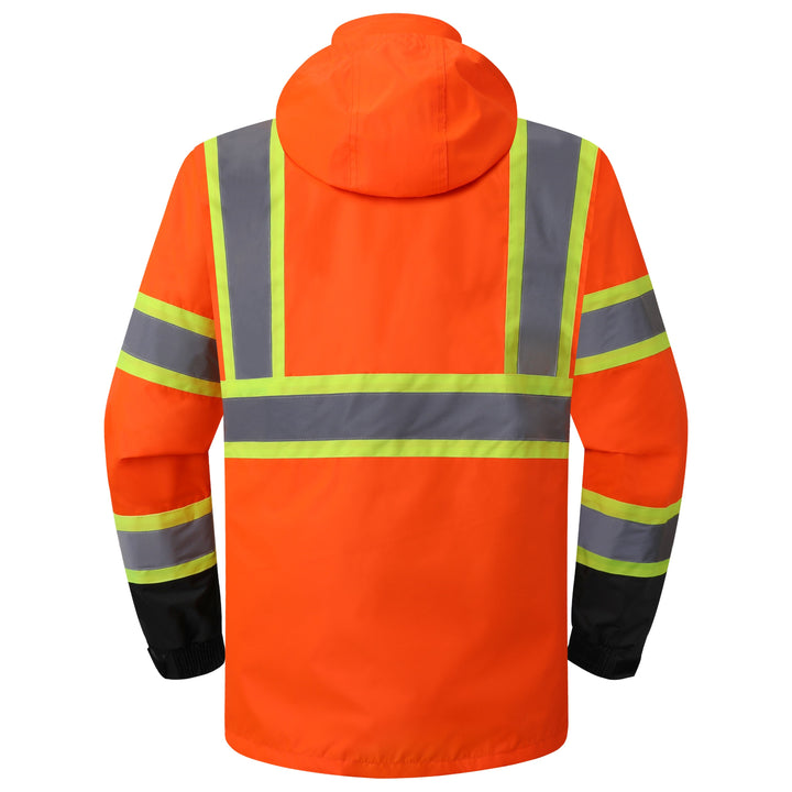 JKSafety Hi-Vis Rain Gear, Waterproof Reflective Rain Jacket and Pants (JKR117-C3)