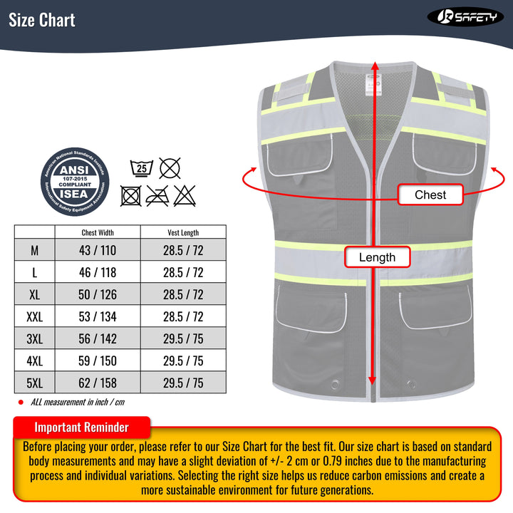 JKSafety 9 Pockets Mesh Hi-Vis Safety Vest (JK189)