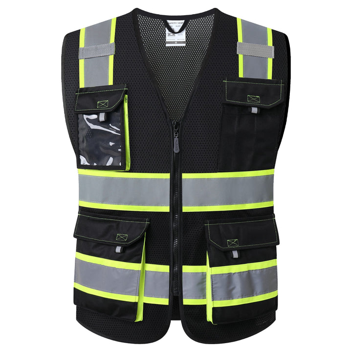 JKSafety 8 Pockets Two-Tone Mesh Hi-Vis Reflective Safety Vests (JK220-EV)