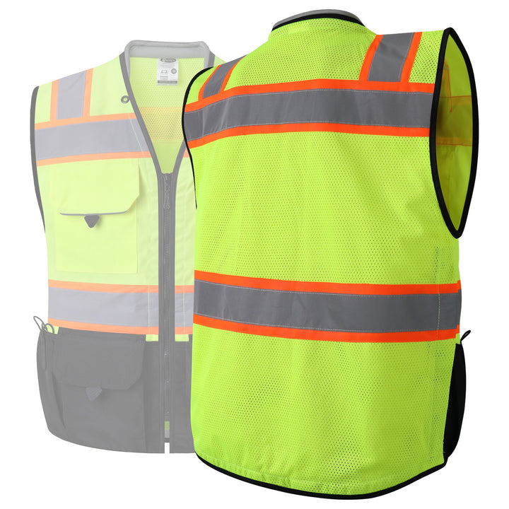 JKSafety Heavy Duty Reflective Surveyor Safety Vest Cushioned Collar (JK188-C1)