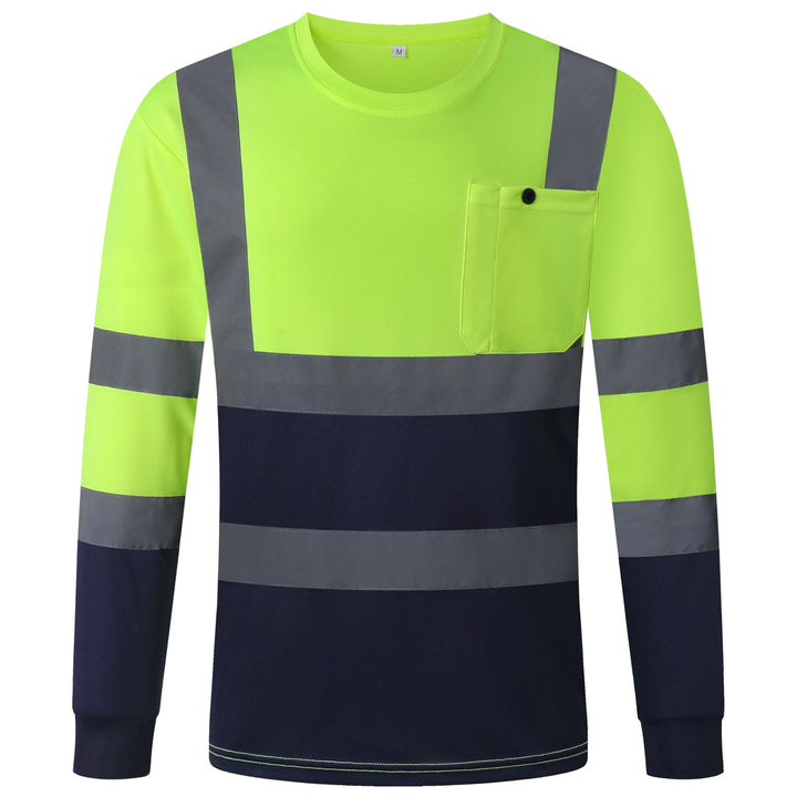 JKSafety Hi-Vis Reflective Safety Shirts with Long Sleeve, Black Bottom (JKT078)