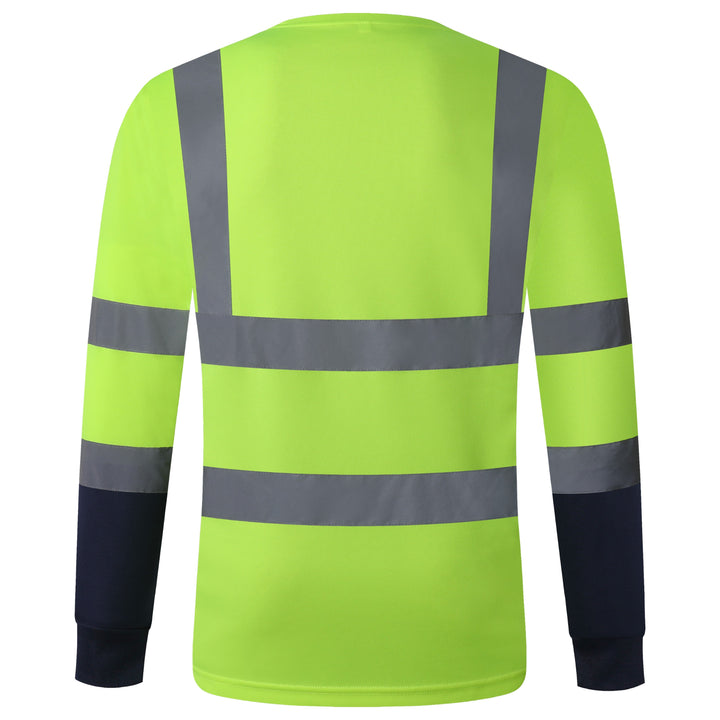 JKSafety Hi-Vis Reflective Safety Shirts with Long Sleeve, Black Bottom (JKT078)