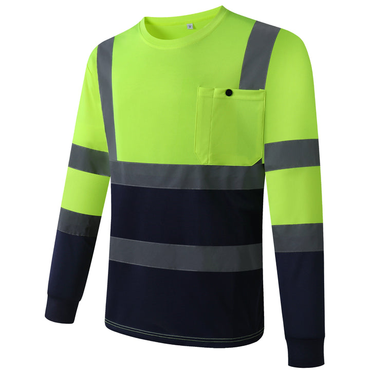 JKSafety Hi-Vis Reflective Safety Shirts with Long Sleeve, Black Bottom (JKT078)