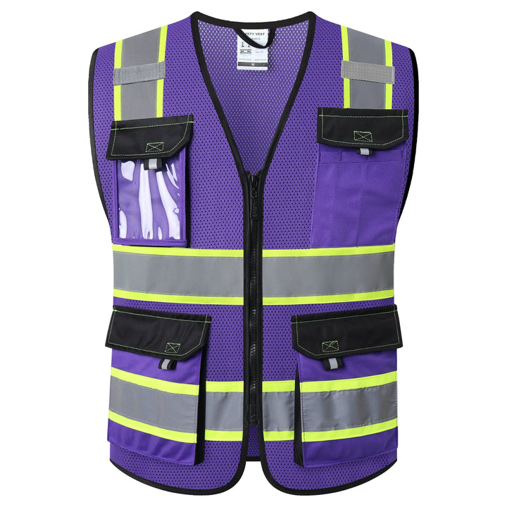 JKSafety 8 Pockets Two-Tone Mesh Hi-Vis Reflective Safety Vests (JK220-EV)