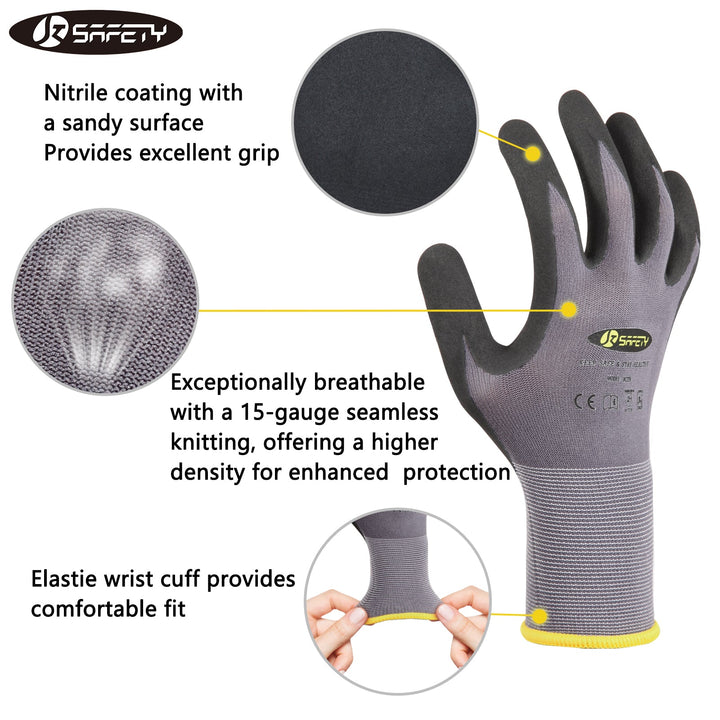 JKSafety Safety Utility Work Gloves, Multi-Pack (G229)